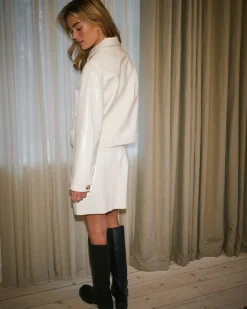 Neo Noir Hemie Patent Skirt Creme Hot