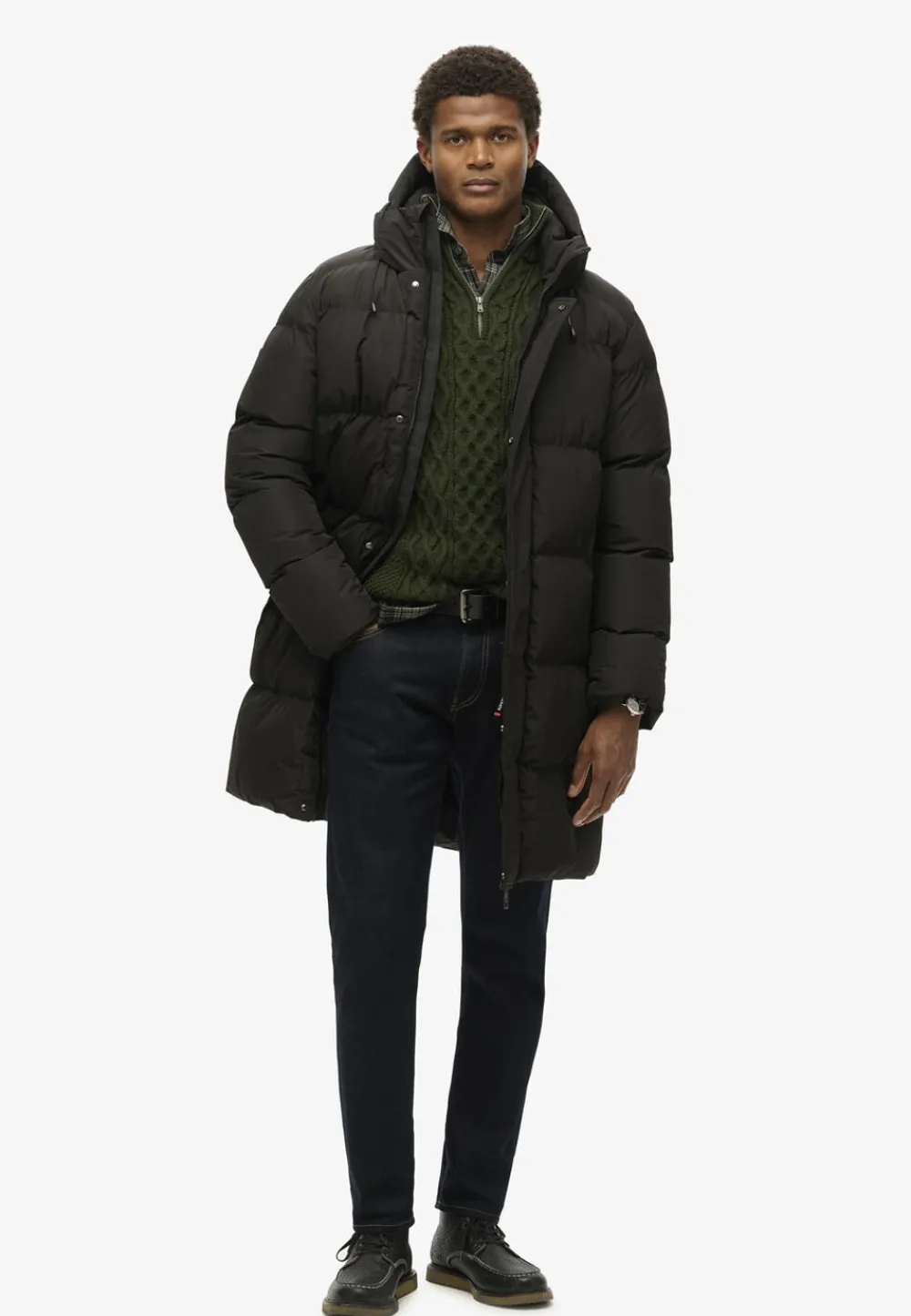 Superdry HOODED SPORTS PUFFER MID JKT Black Best