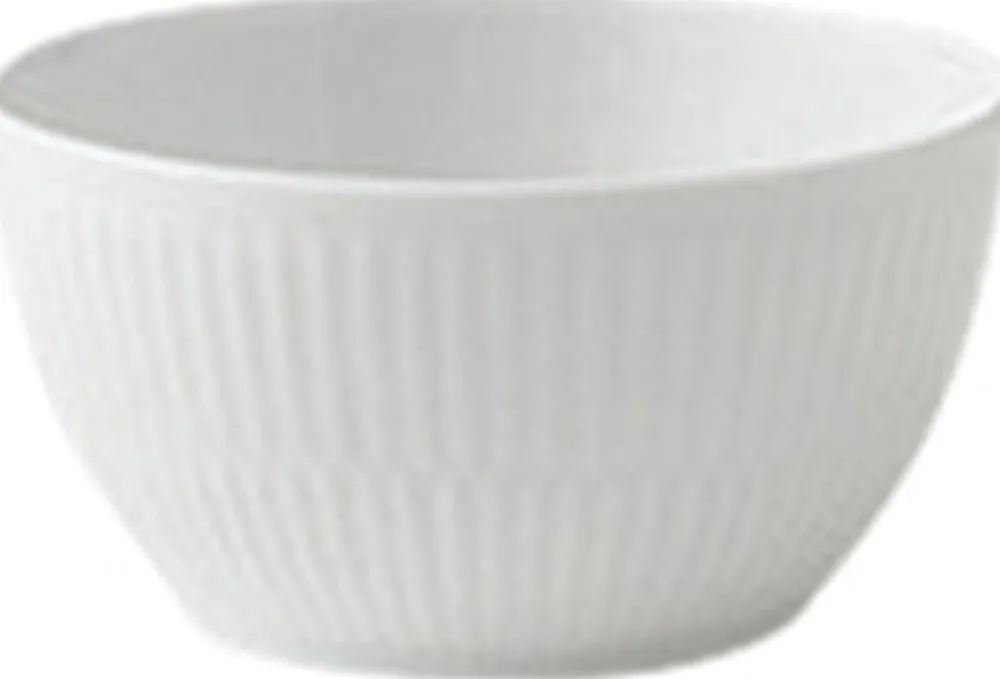 Royal Copenhagen Hvid Riflet 15 cl. sukkerskål Outlet