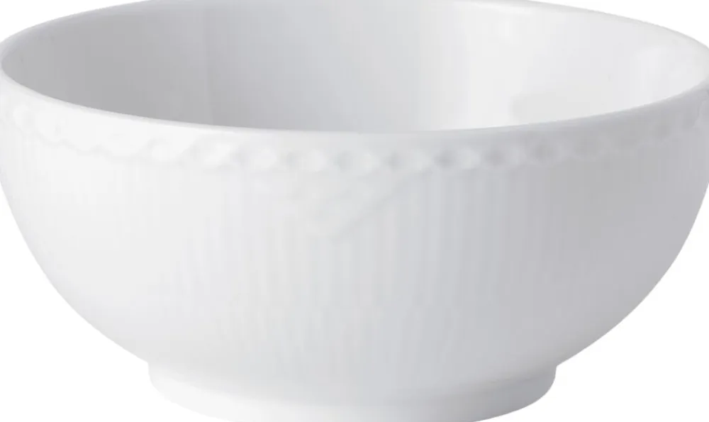 Royal Copenhagen Hvid Riflet Halvblonde 15 cm Skål Clearance
