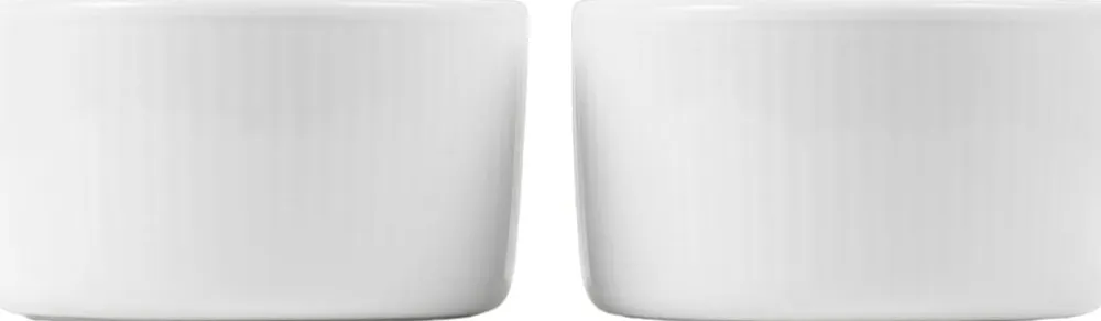 Royal Copenhagen Hvid Riflet Souffléskåle, 9 cm/20 cl, 2 stk Outlet