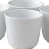 Royal Copenhagen Hvid Riflet termokop 26 cl. 4 stk. Clearance
