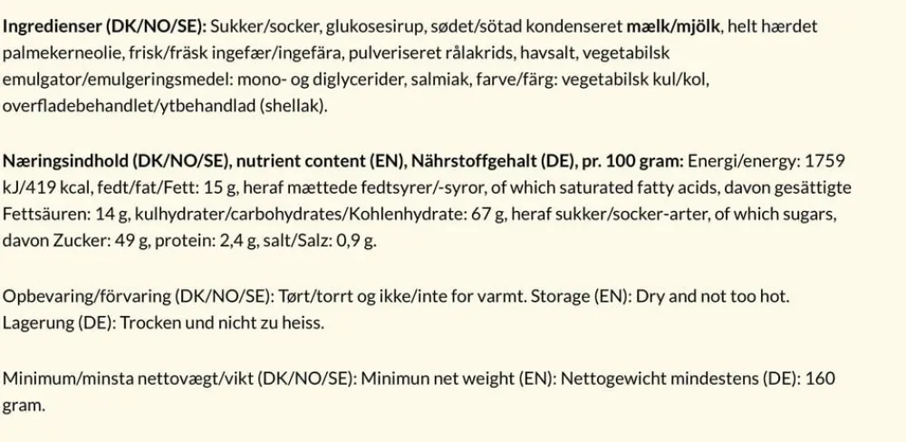 Bagsværd Lakrids Ingefær, 160 gr. Sale