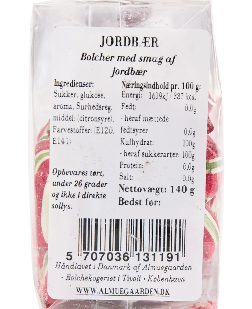 Almuegaarden Jordbær bolcher med smag af friske jordbær New