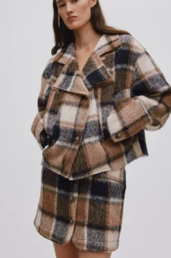 Rabens Saloner Jumbo check jacket - Ehsan Brown check Discount