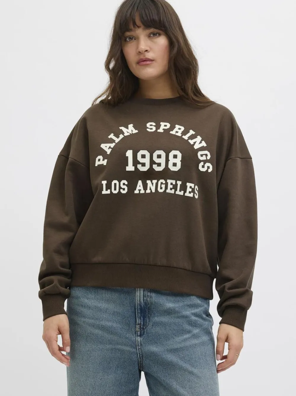 JJXX JXMERLE RLX SHORT LS CREW SWT LN Bracken/palm springs Outlet
