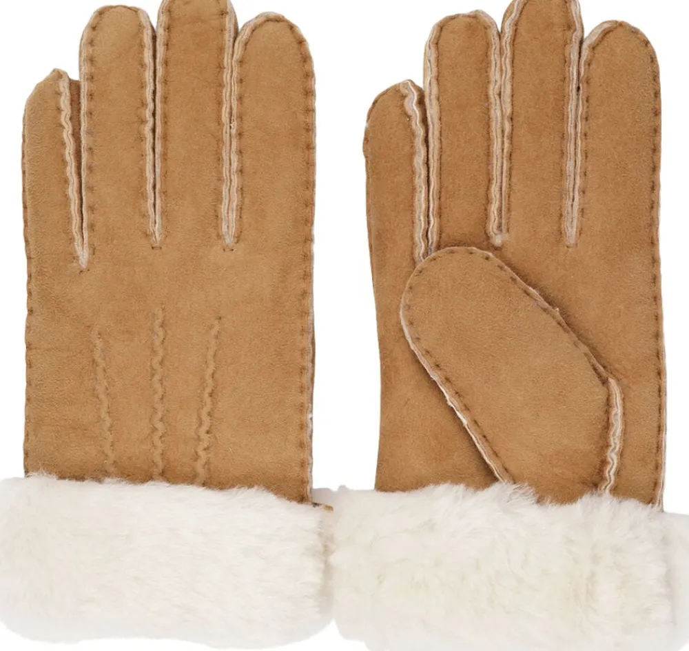 Lovelies KELLY - GLOWES - SHEEP SKIN W/ SHEARLING CUFF Chestnut