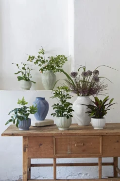 Knabstrup, vase, riller hvid, 27 cm><noscript><img width=