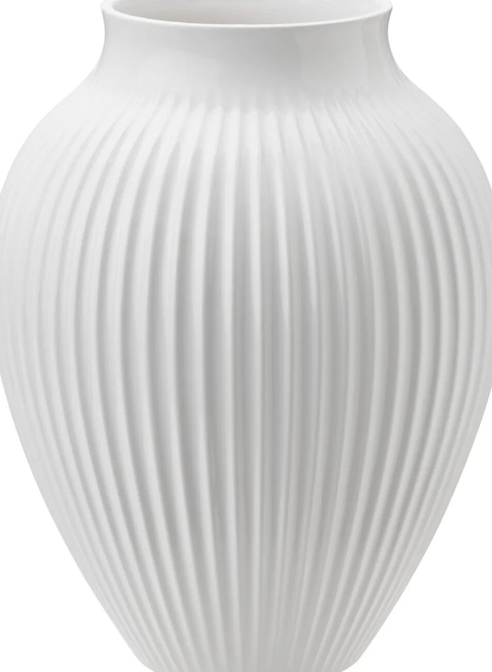 Knabstrup, vase, riller hvid, 20 cm>Knabstrup Keramik Outlet