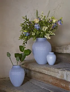 Knabstrup Keramik Knabstrup, vase, riller lavendelblå, 27 cm New
