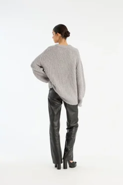 KNITTED LOGO SWEATER><noscript><img width=