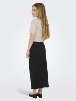 ONLY KOGSIRI FRONT SLIT SKIRT WB DNM GU Washed black