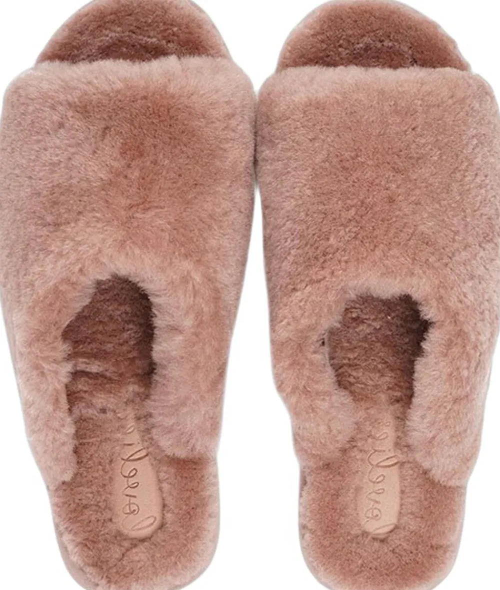 KVINA - OPEN SHEARLING SLIPPER>Lovelies Sale