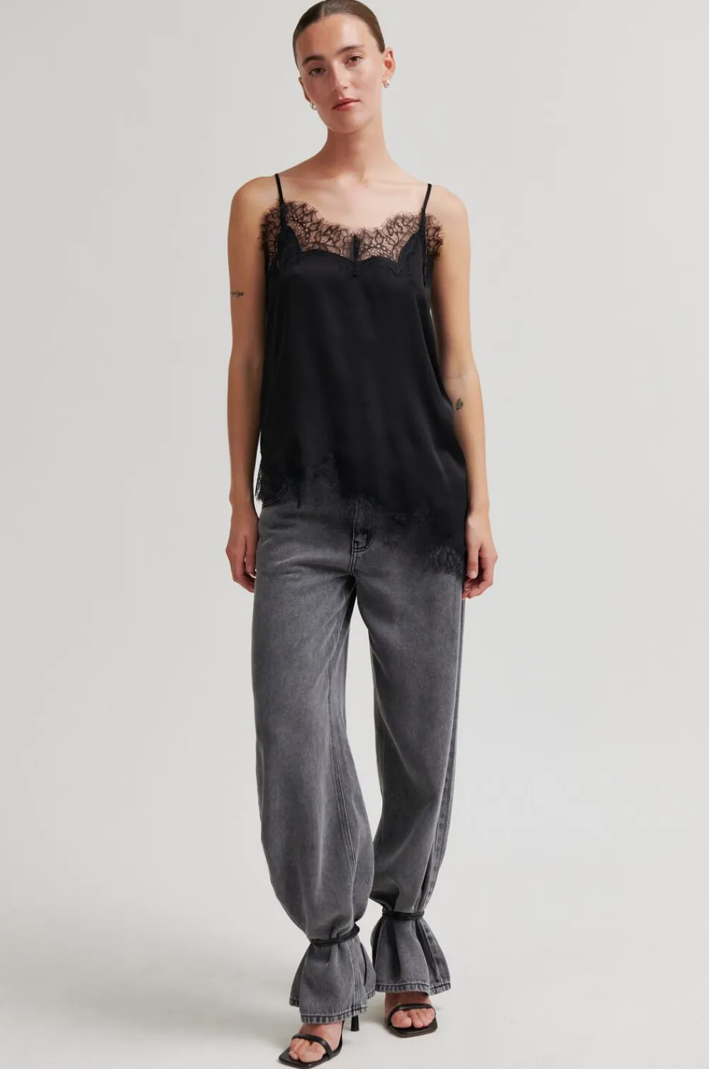 Second Female Lacia Strap Top Black New