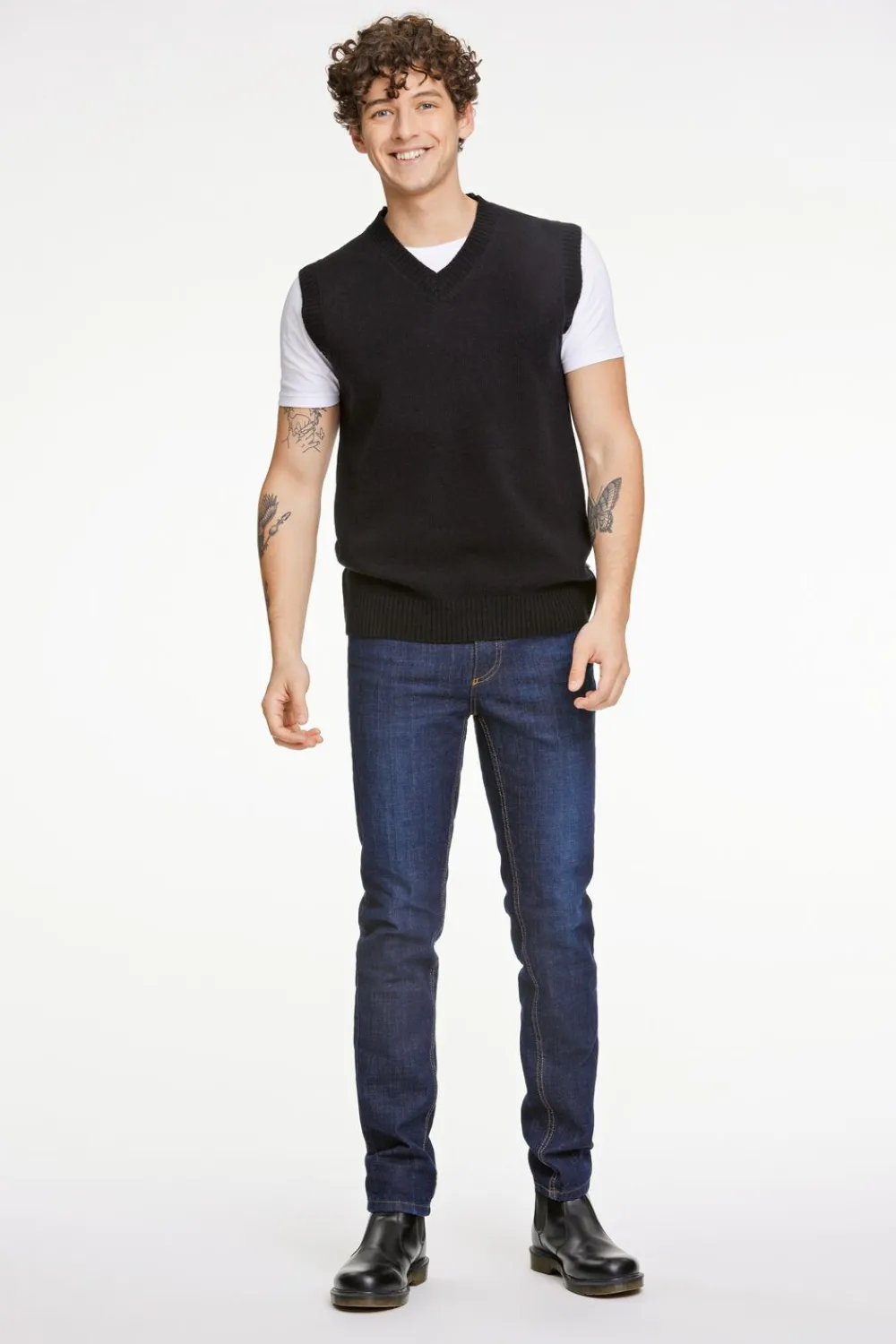 Lambswool v-neck slipover>Lindbergh Best