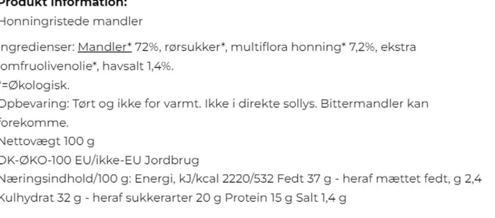 Mill & Mortar Largueta mandler honning og havsalt Discount