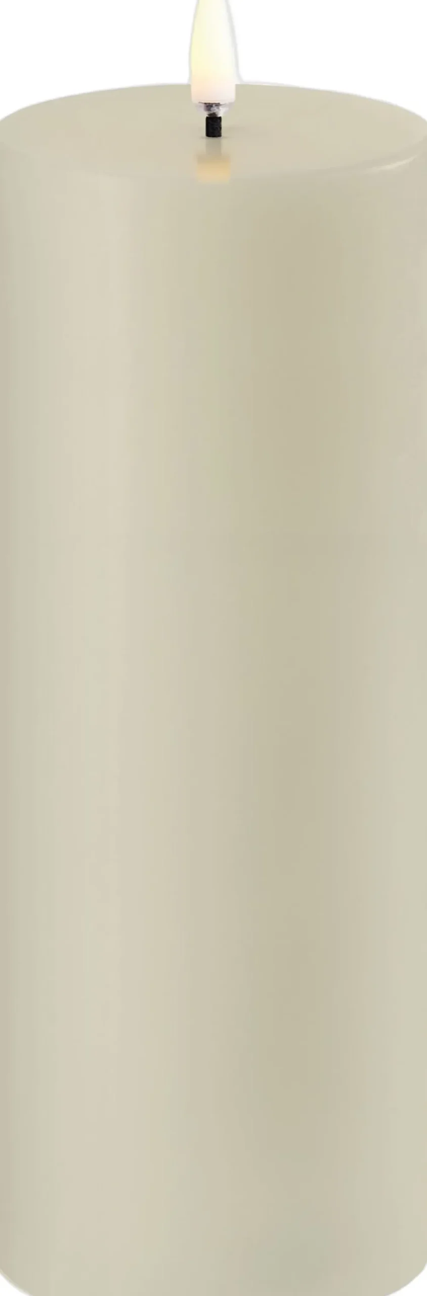 Uyuni LED pillar candle, Oyster Grey, Smooth, 7,8x20 cm