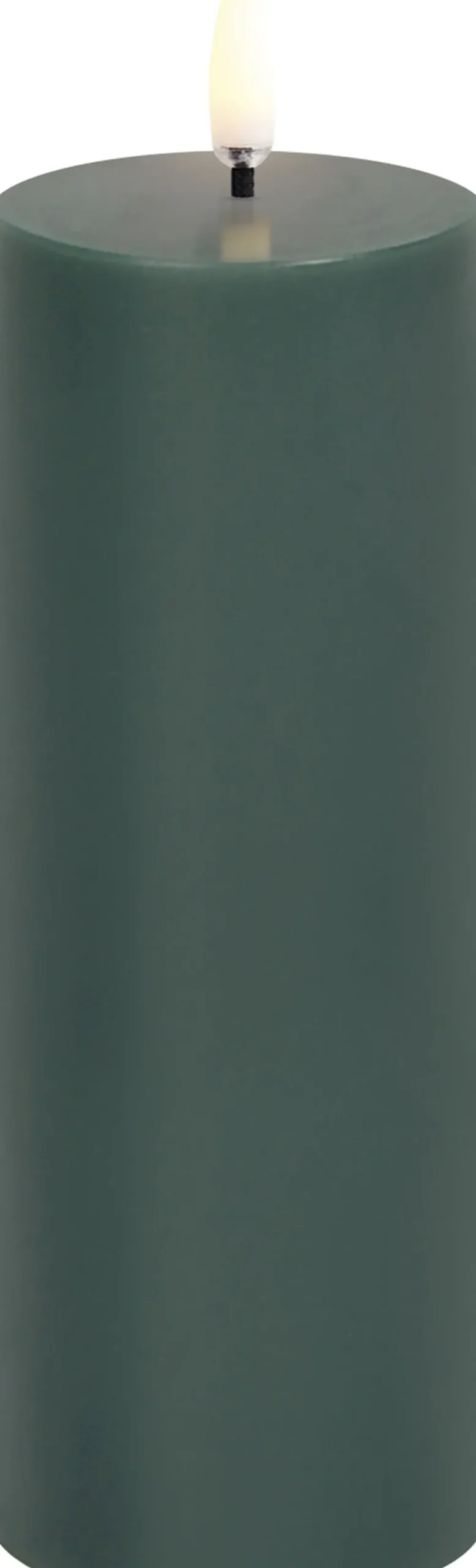 Uyuni LED pillar candle, Pine green, Smooth, 5,8x15,2 cm Clearance