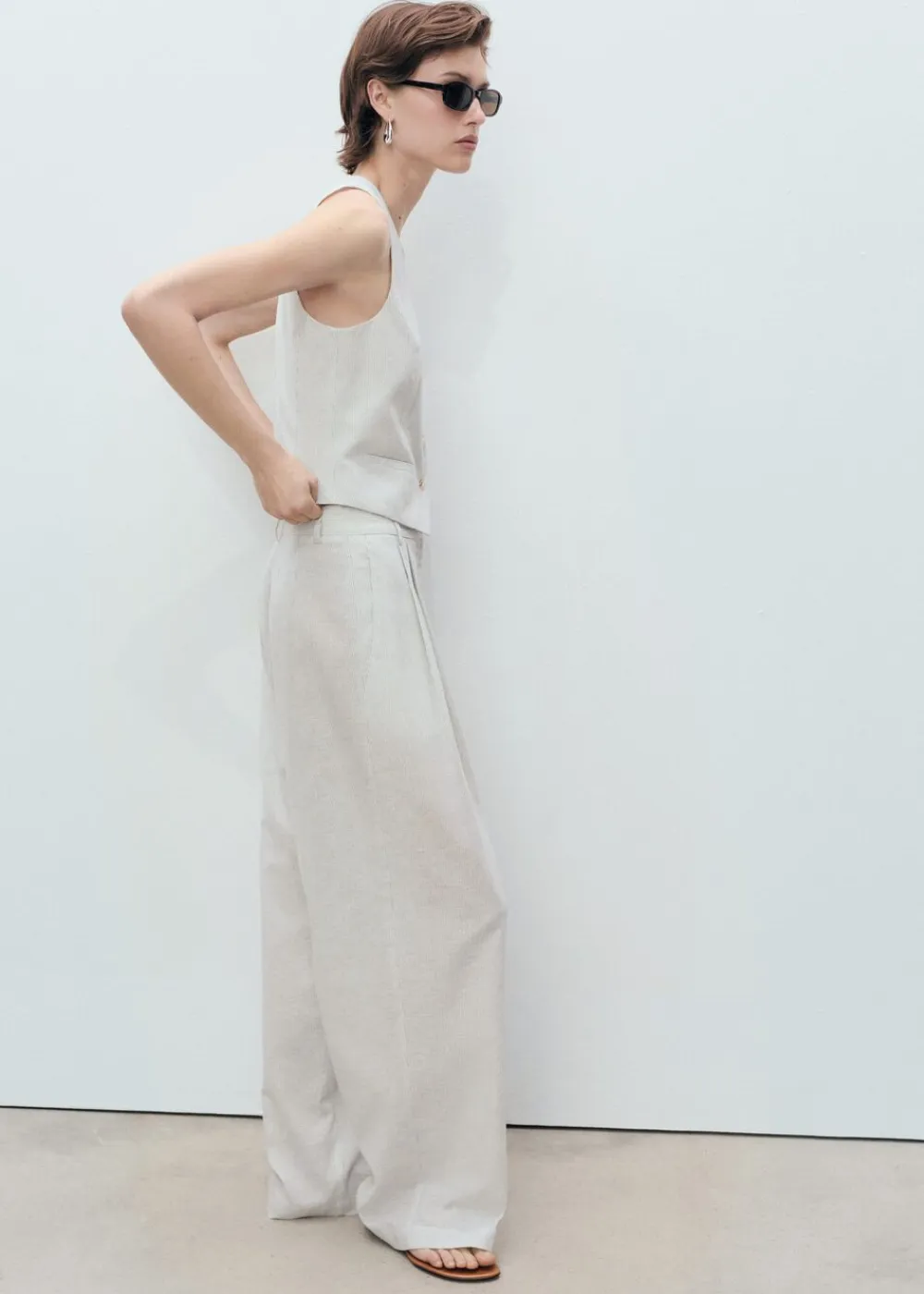 Linen-blend suit waistcoat>MANGO Sale