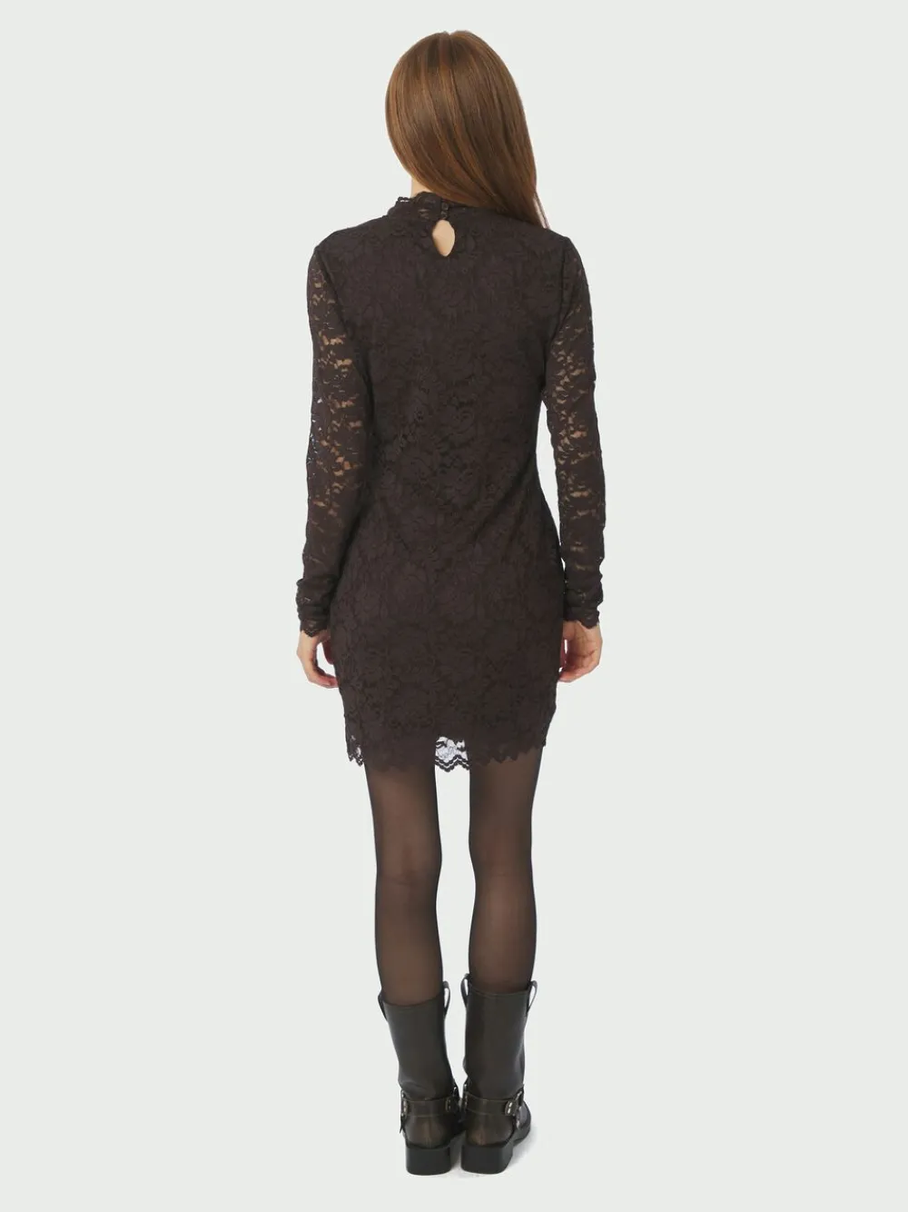 Neo Noir Lizette Laceflower Dress Chocolate brown Clearance