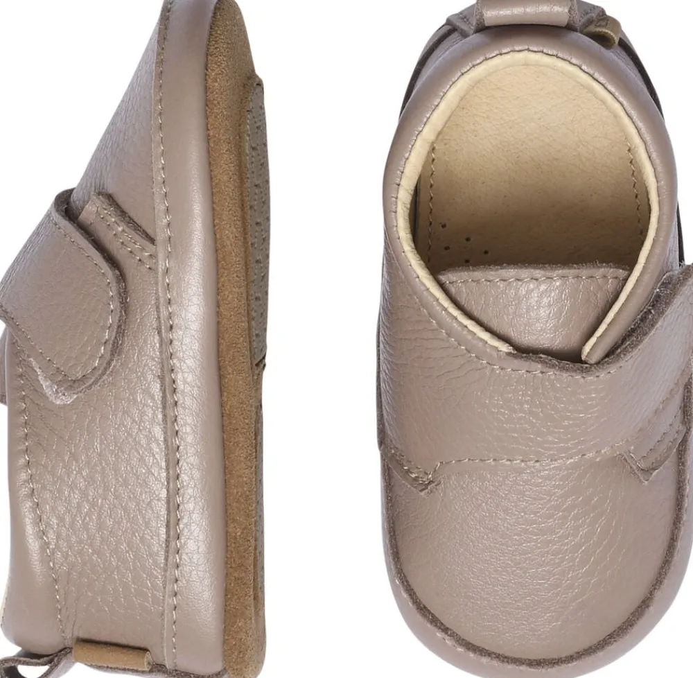 Melton Luxury leather slippers velcro Fawn Hot