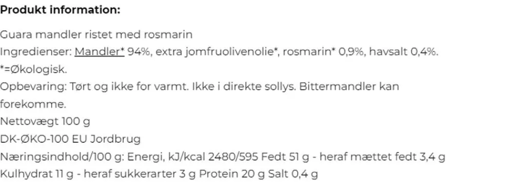 Mill & Mortar Mandler-Rosmarin-Havsalt, ØKO