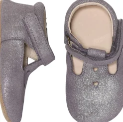 Melton Mary Jane leather slippers Purple dove Sale