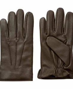 Magasin du Nord Collection Matheo 3 LWG Sheep leather gloves Dark army New