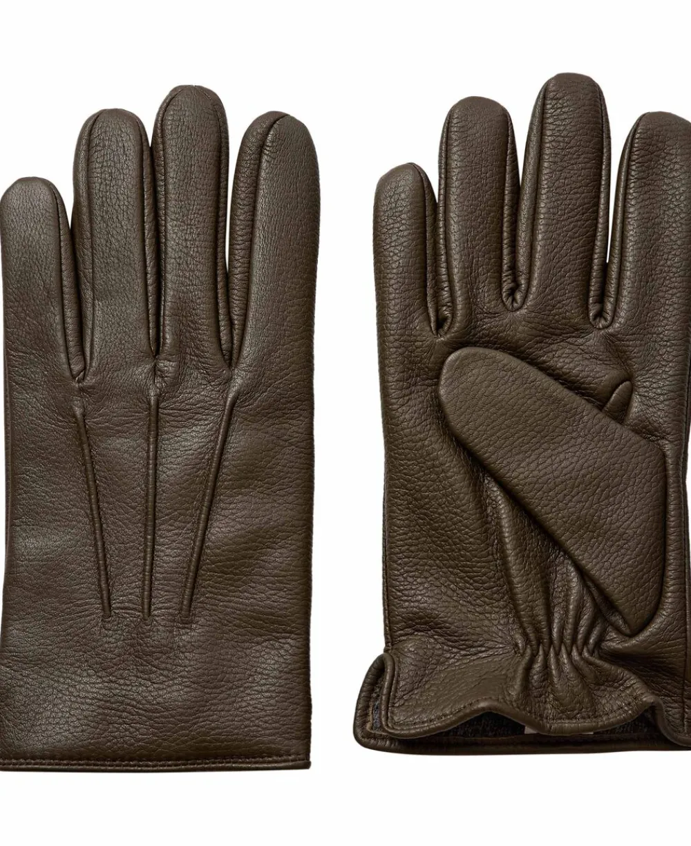 Magasin du Nord Collection Matheo 3 LWG Sheep leather gloves Dark army New