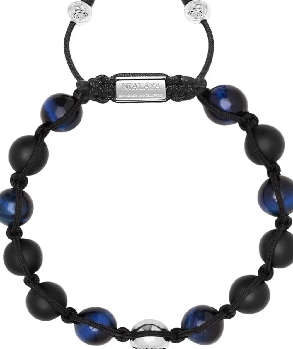 Men's Beaded Bracelet with Tiger Eye and Black Onyx>Nialaya Discount