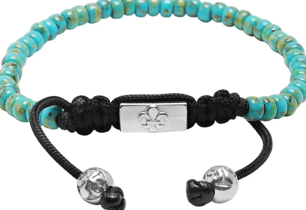 Men's Miyuki Beaded Bracelet with and Silver>Nialaya Outlet