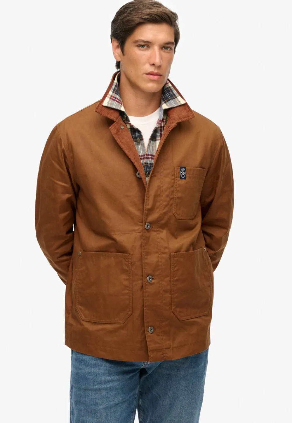 MERCHANT WAXED WORKER JACKET>Superdry