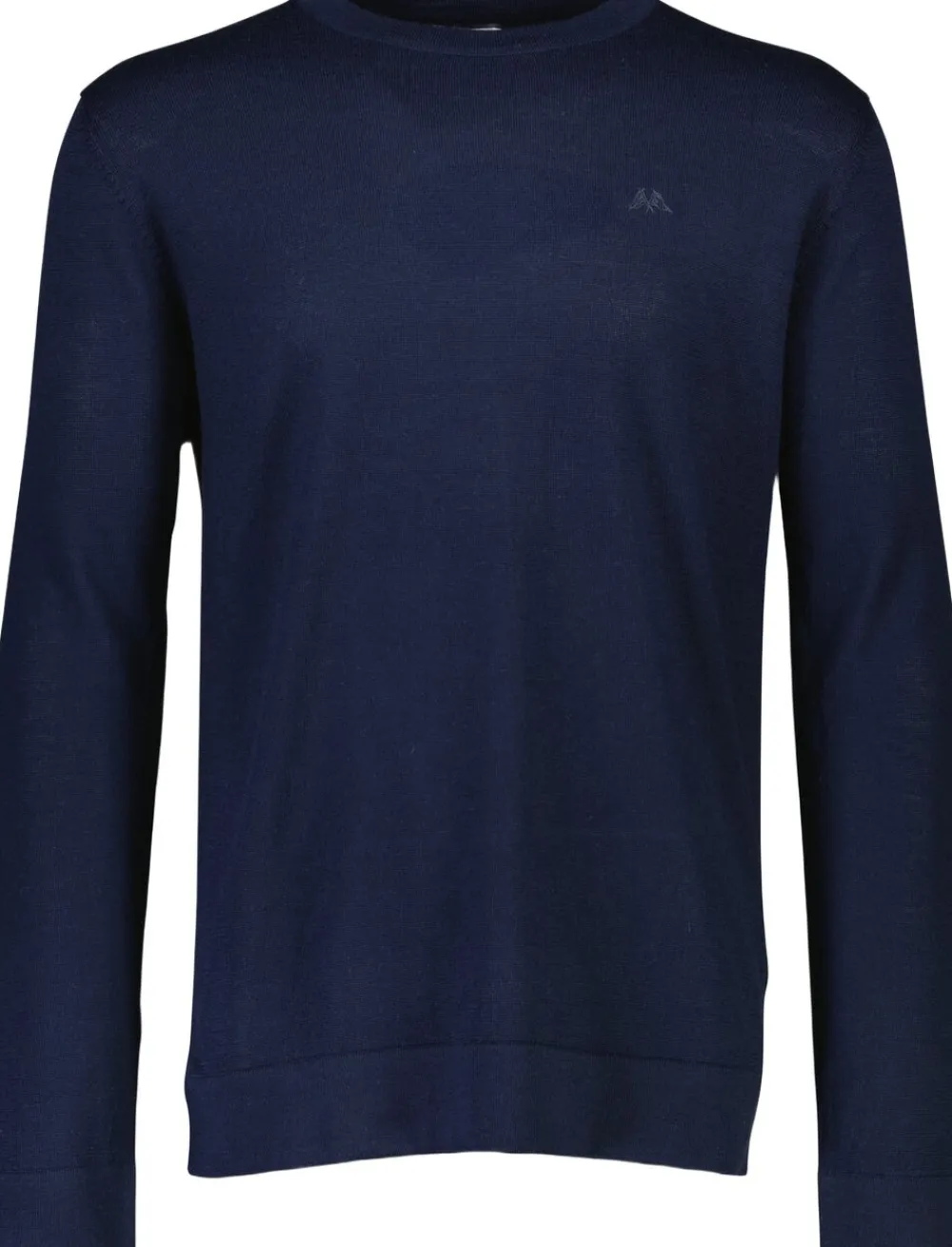 Lindbergh Merino strik med rund hals Blå Outlet