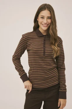 Dame Magasin du Nord Collection Milla 24 long sleeve polo top - 100% Organic Cotton GOTS
