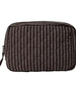 Magasin du Nord Collection Moira toilettaske Black Coffee M&oslash;rkebrun strib Clearance
