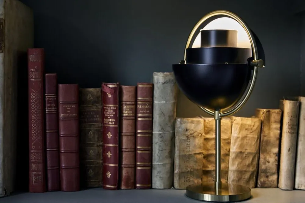 Multi-Lite Portable Lamp, EU Base: Brass, Shade: Black Semi>Gubi Sale
