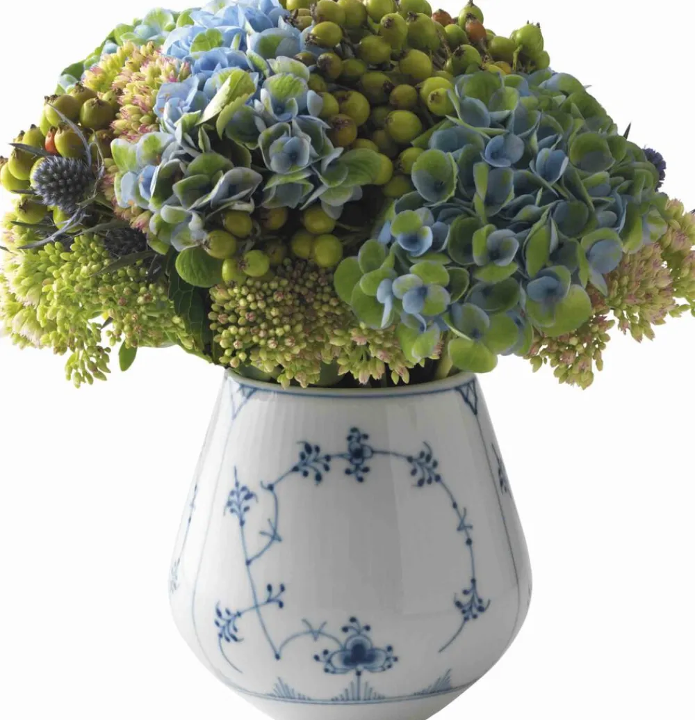 Royal Copenhagen Musselmalet Riflet 2 cm. vase - lille New