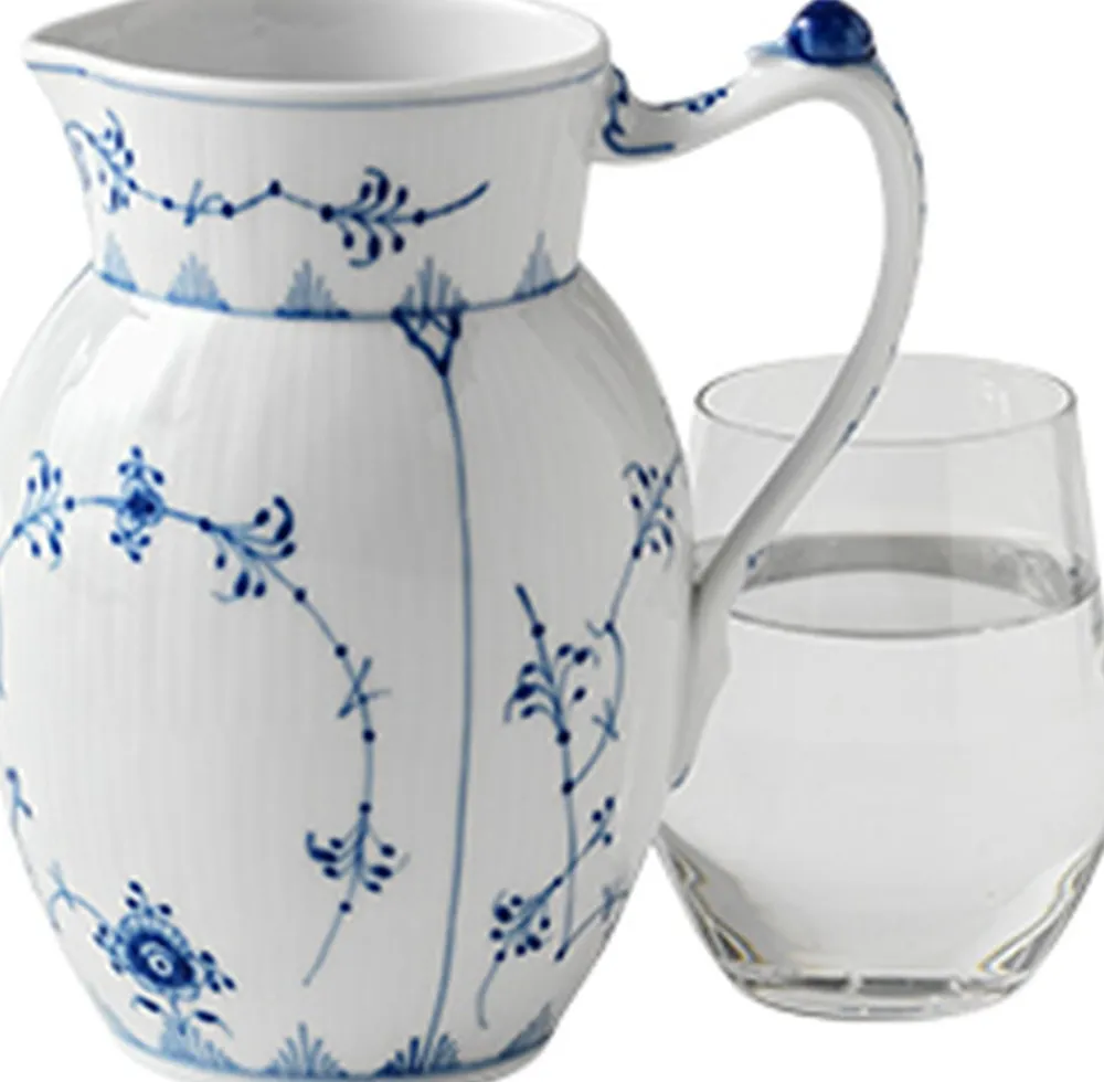 Royal Copenhagen Musselmalet Riflet 0,9 l. kande New