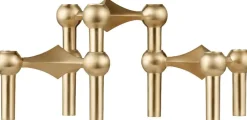 STOFF Nagel Nagel candle holder set with 3 pcs - brushed brass