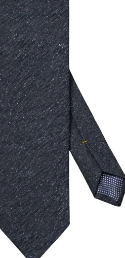ETON Navy Blue Herringbone Wool Cotton Silk Tie Blå Discount