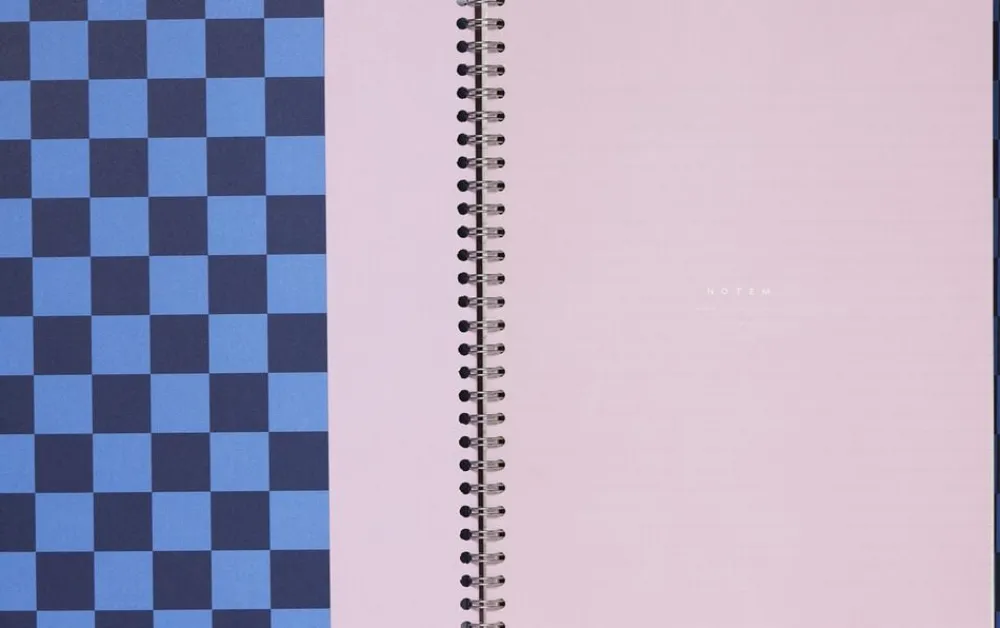 Notem NELA notebook - Large, Blue check Discount