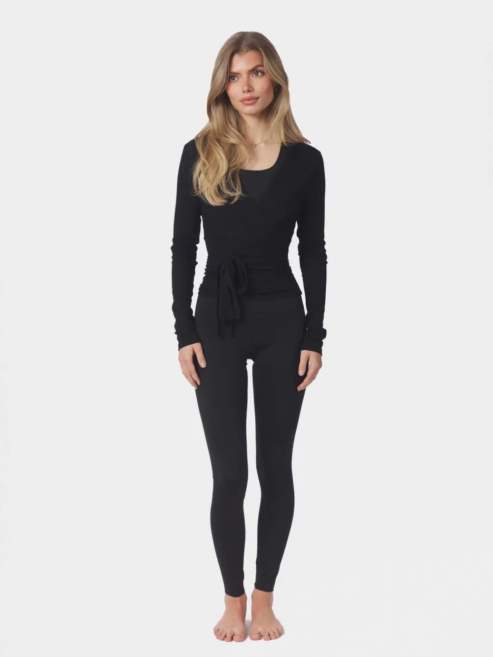 Neo Noir Nia Jersey Wrap Blouse Black Discount