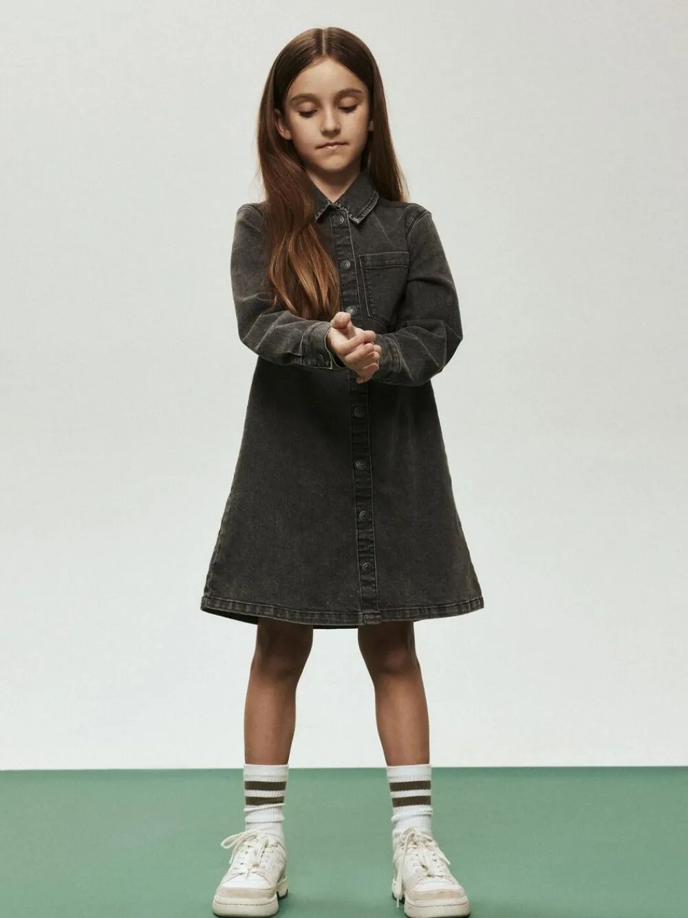 Name It NKFJEANNIE LS DNM DRESS 2133-FT B Grå Online