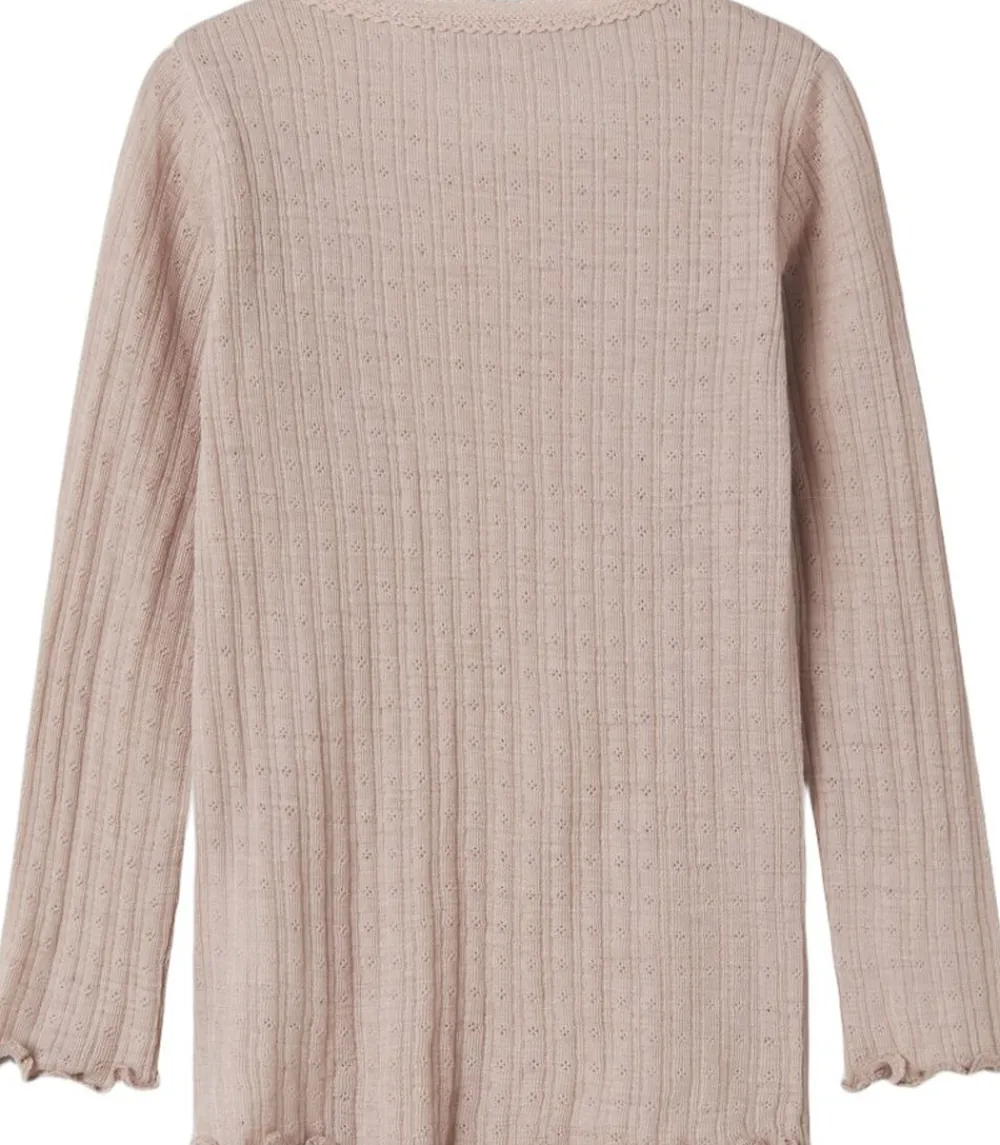 Name It NMFWOSSA WO/SI RIB LS TOP Shadow gray Best