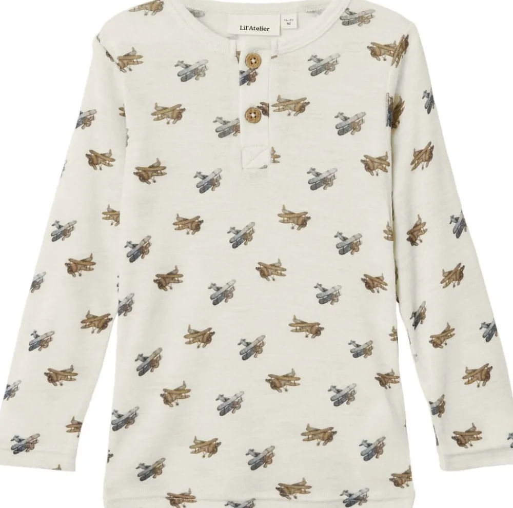 Lil' Atelier NMMNALU WO/MO LS SLIM TOP LIL Turtledove/melange Online
