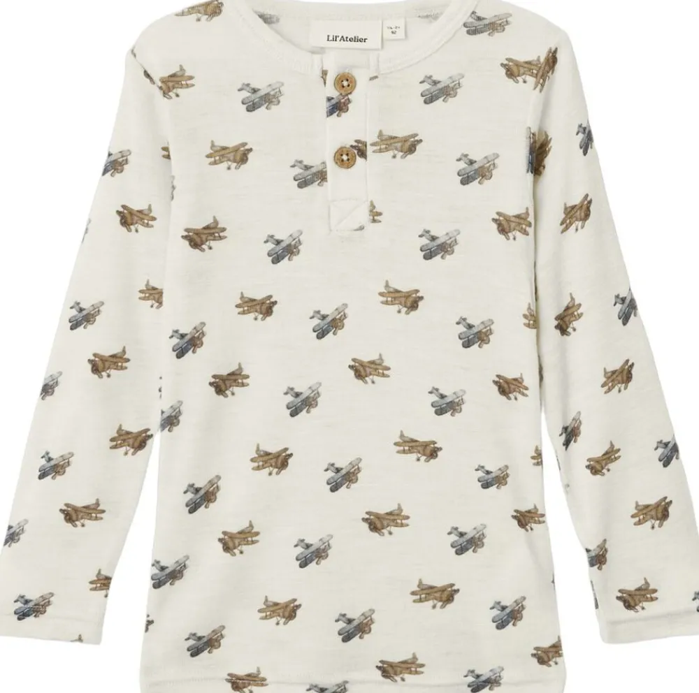 Lil' Atelier NMMNALU WO/MO LS SLIM TOP LIL Turtledove/melange Online