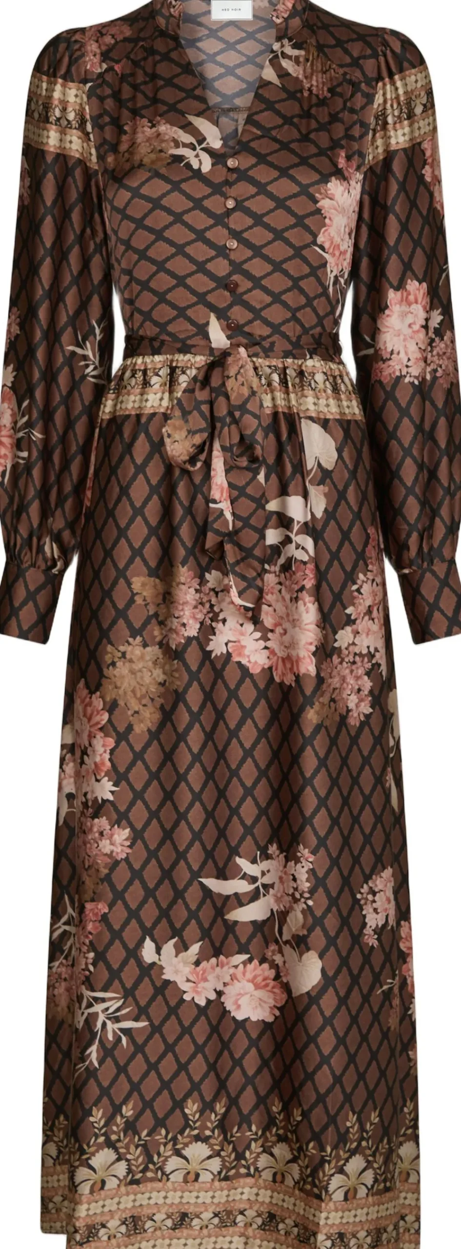Neo Noir Nova Botanical Border Dress Black Best