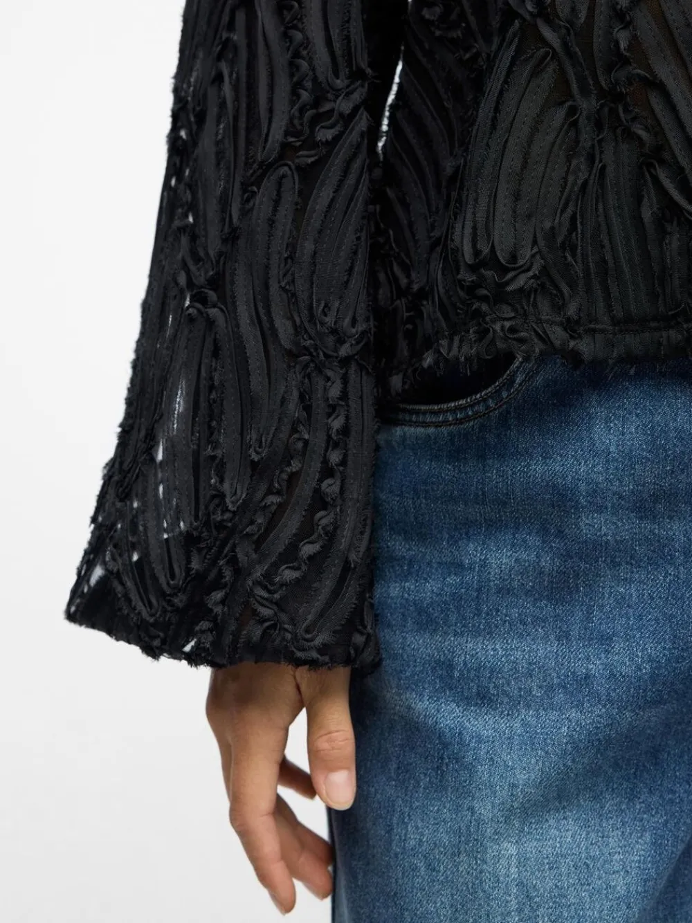 Object OBJLUCIE L/S RE O-NECK TOP NOOS Black New