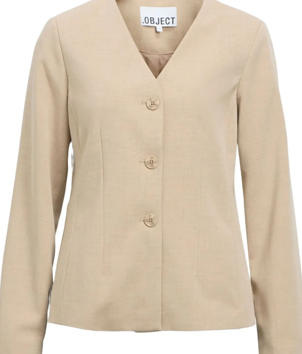 Object OBJMEGHAN IVY L/S RE BLAZER E SS FA Tannin/melange Hot
