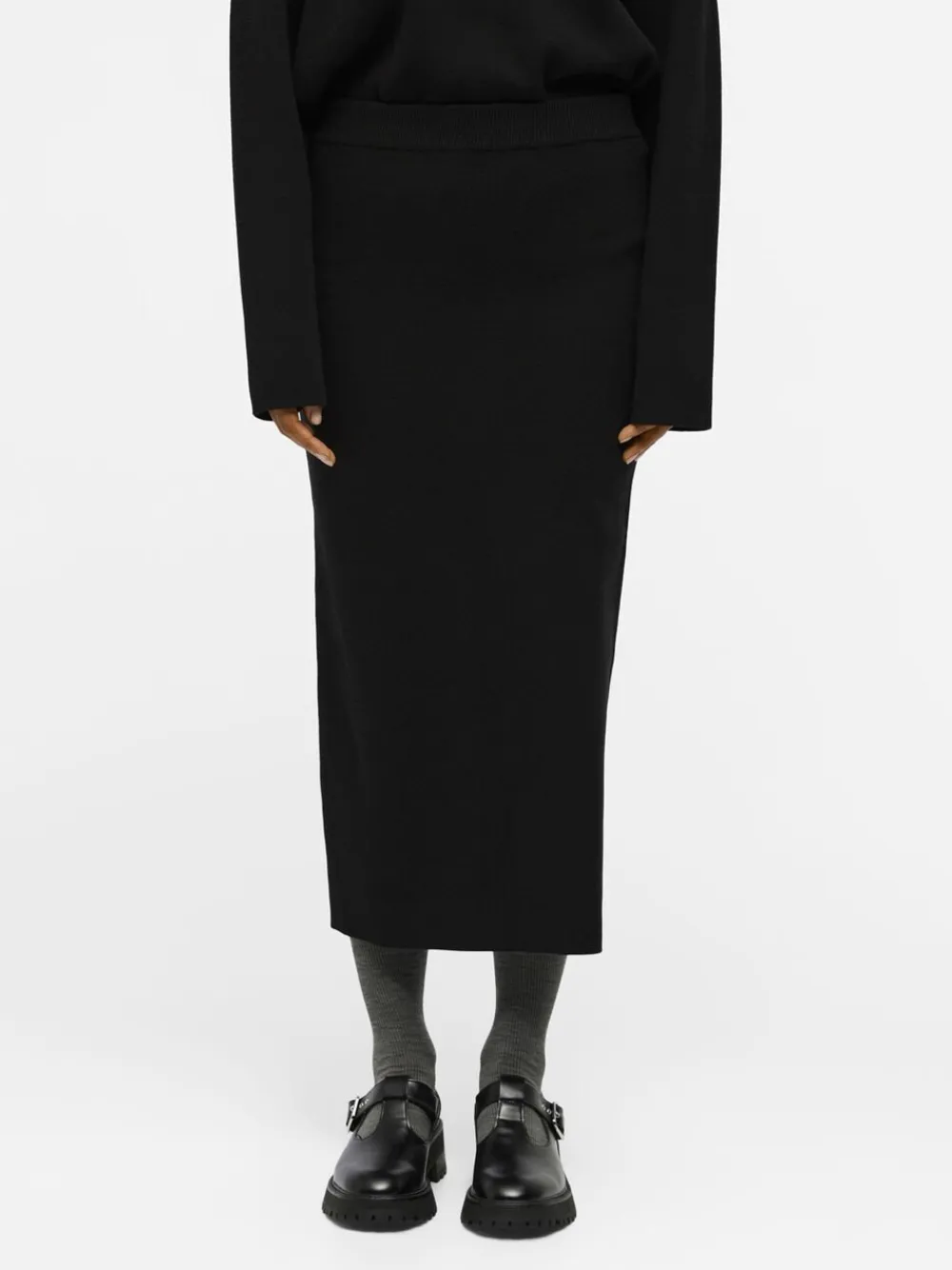 Object OBJREYNARD HW KNIT SKIRT NOOS Black New